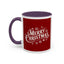Christmas Mug - Merry Christmas White Text Maroon Background