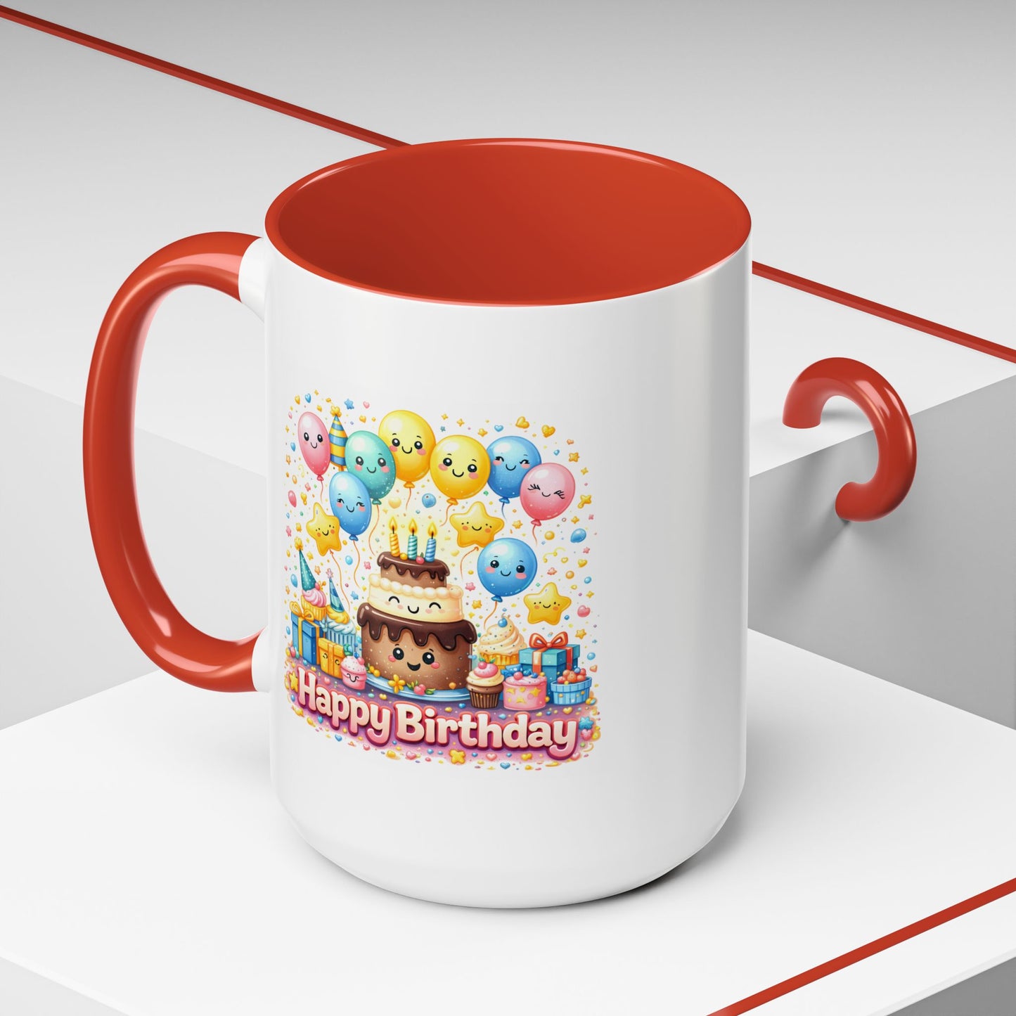 Birthday Mug - Cake and Balloons