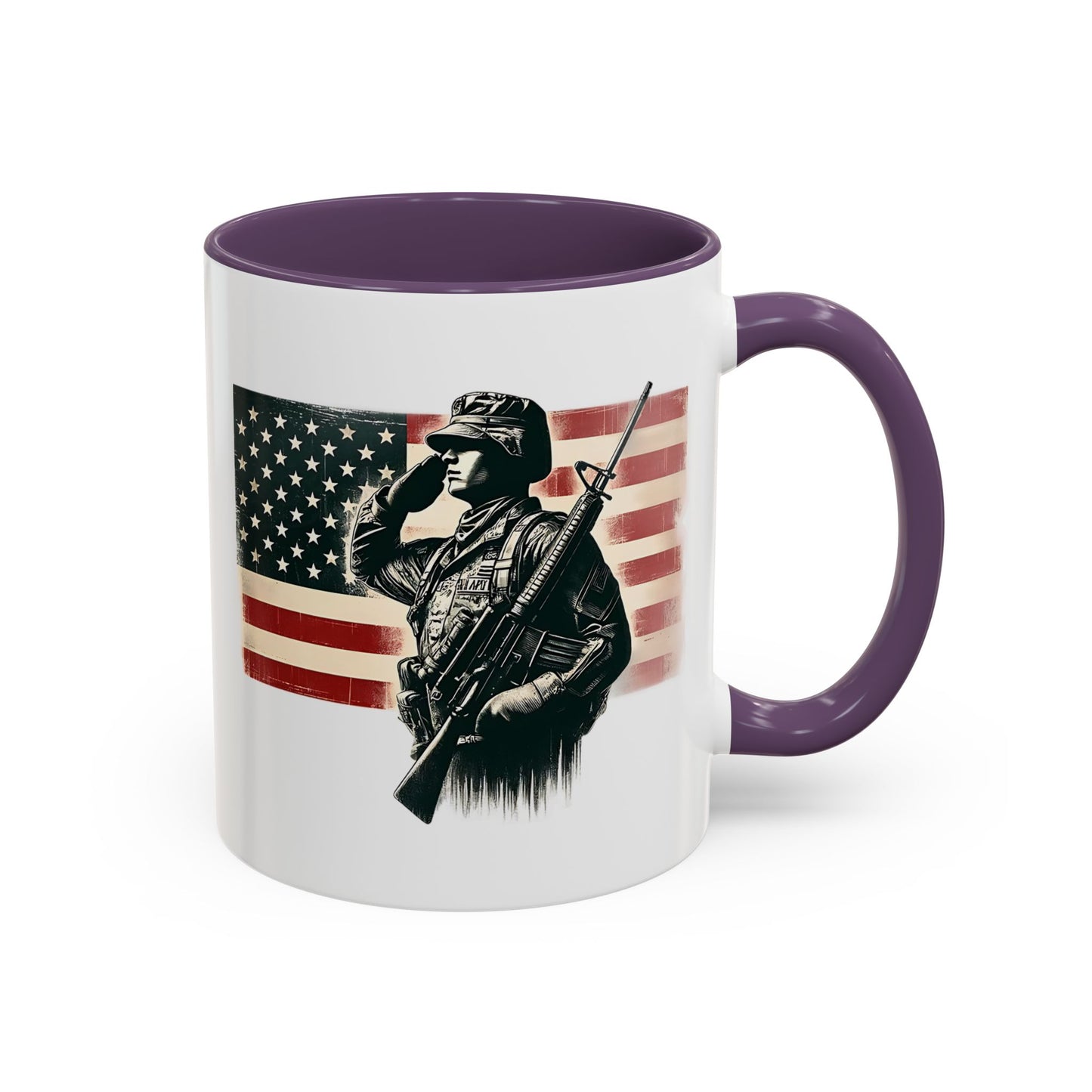 4th of July Mug - Soldier American Flag