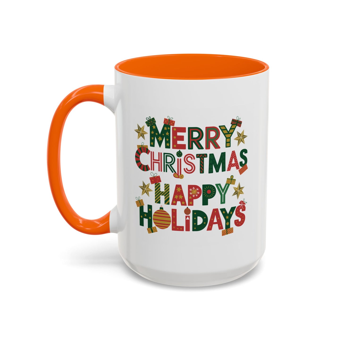 Christmas Mug - Merry Christmas Happy Holidays Decorative Text