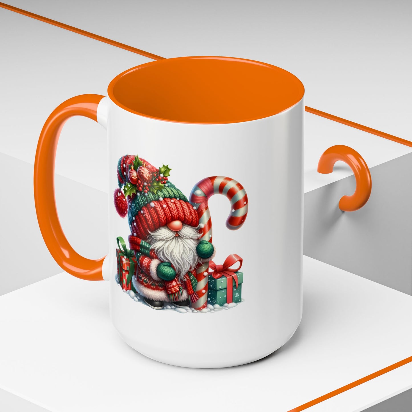 Christmas Mug - Gnome Candy Cane and Presents