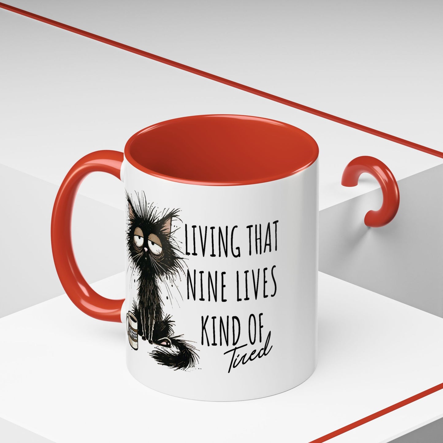 Humor Mug - Living That Nine Lives