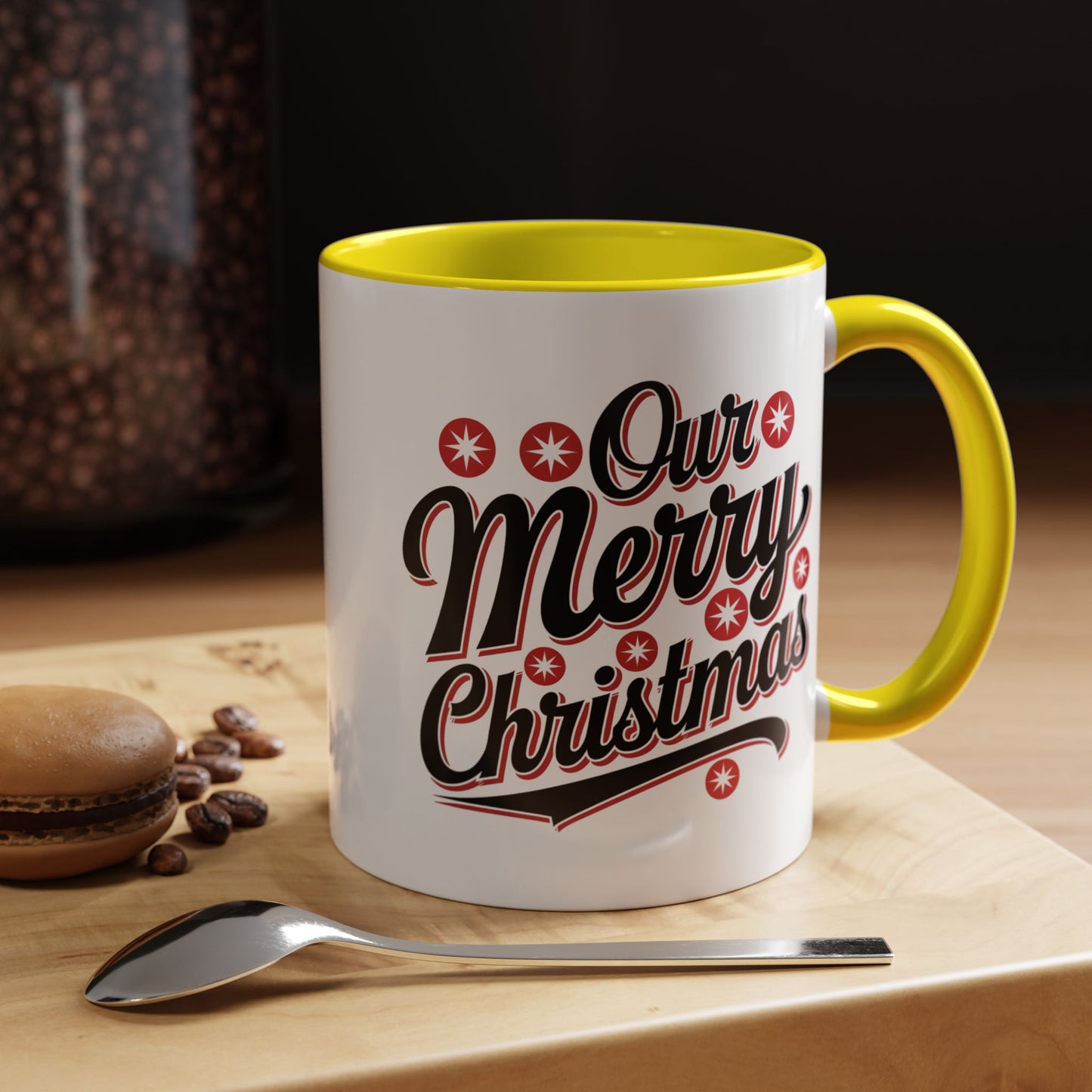 Christmas Mug - Merry Christmas Black Red & White Baseball Text