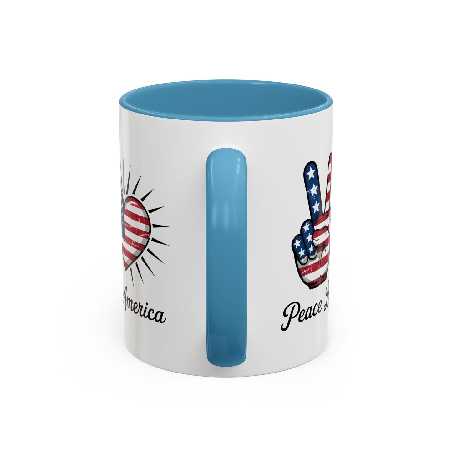 4th of July Mug - Peace Love America