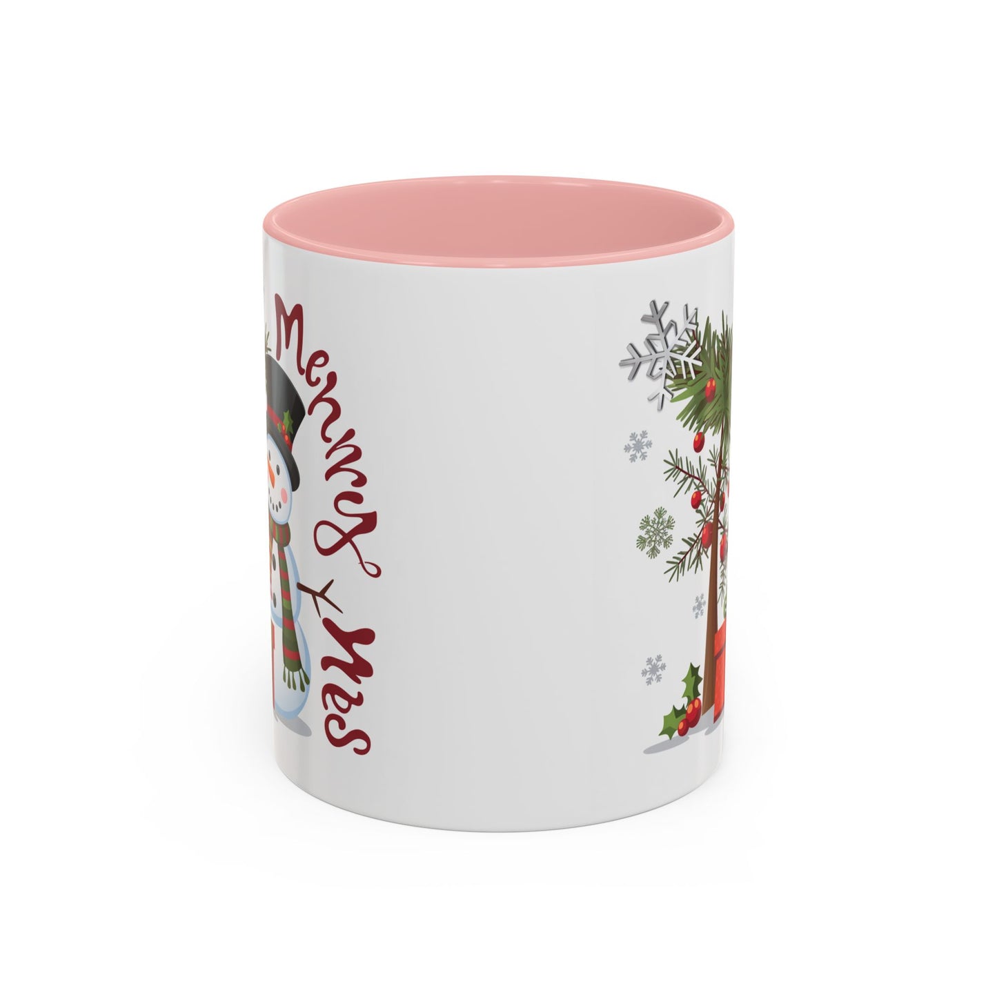 Christmas Mug - Merry Xmas Snowman Tree Present