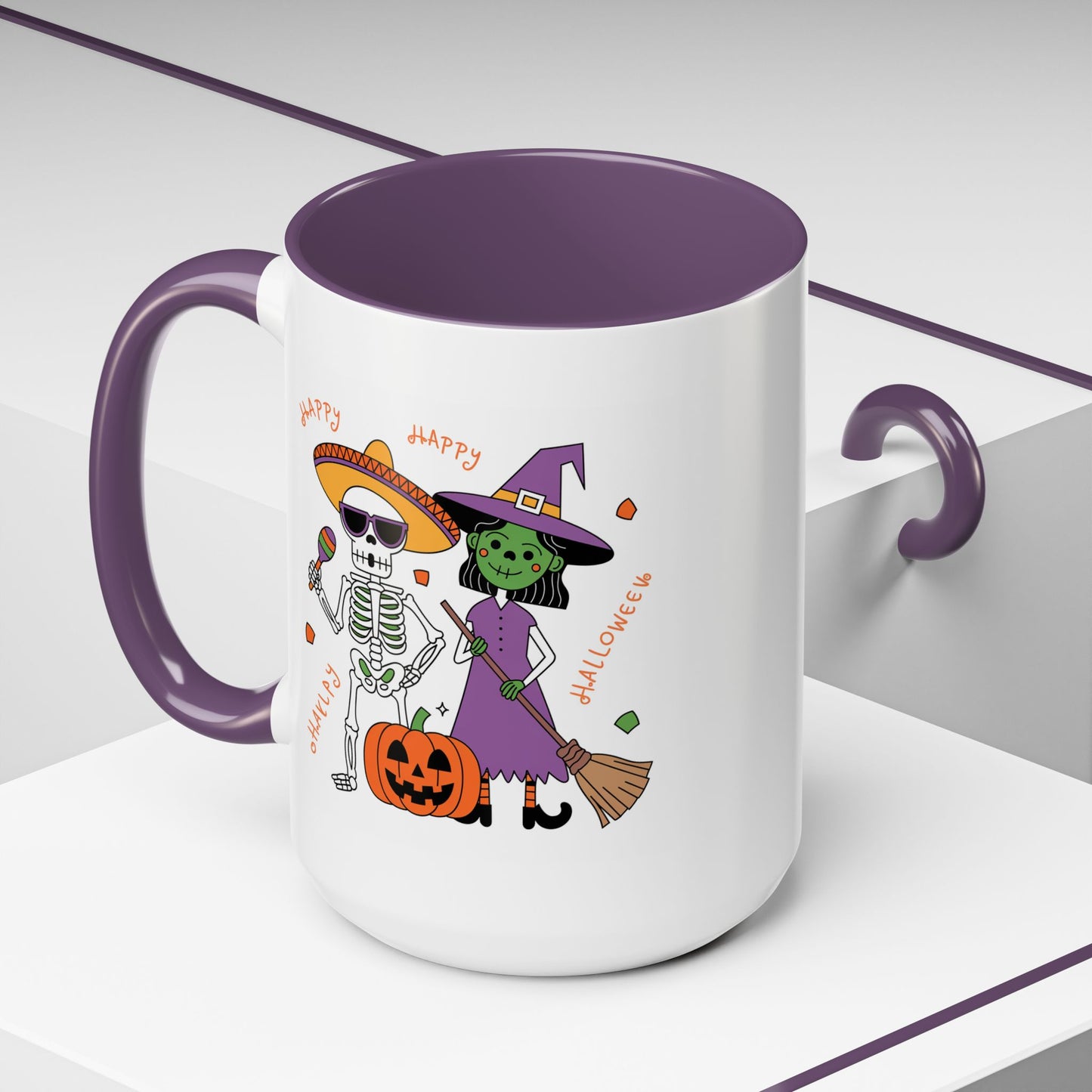 Halloween Mug - Skeleton & Witch