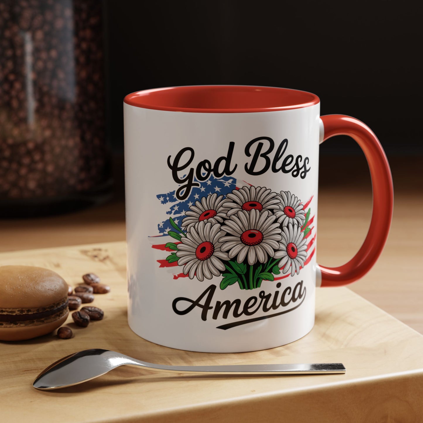 4th of July Mug - God Bless America Daisies