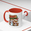 Christmas Mug - Merry Christmas Red & Green Text Reindeer Snowman