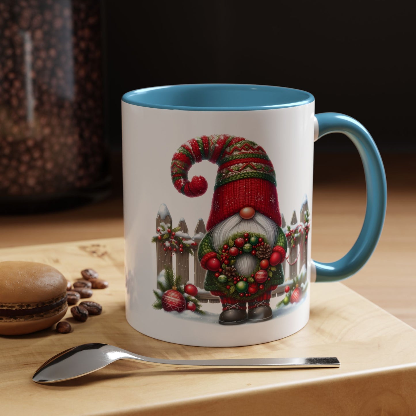 Christmas Mug - Gnome with Christmas Wreath
