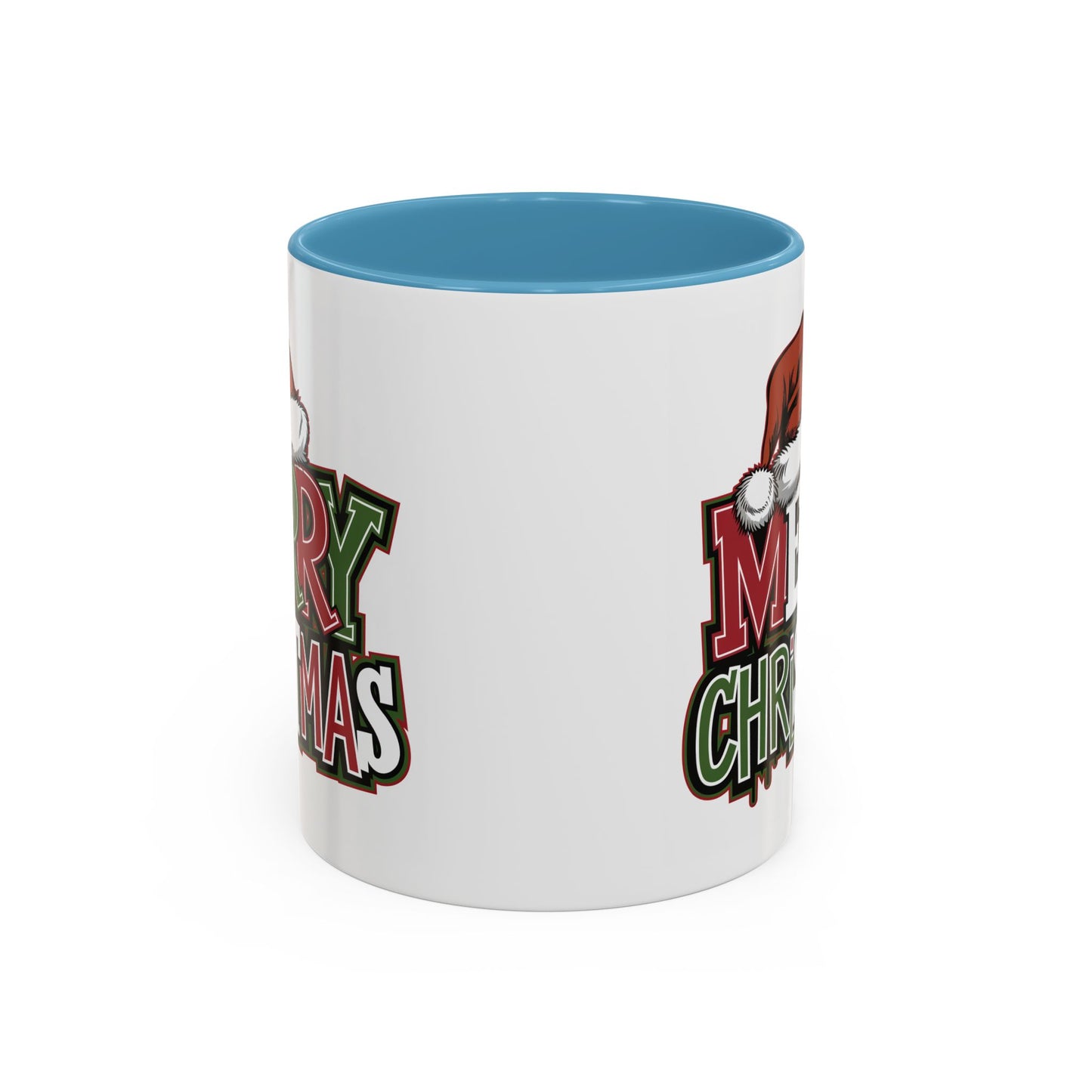 Christmas Mug - Merry Christmas Red Green & White Graffiti Hat