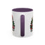 Christmas Mug - Merry Christmas White & Black Text Santa Trees Presents