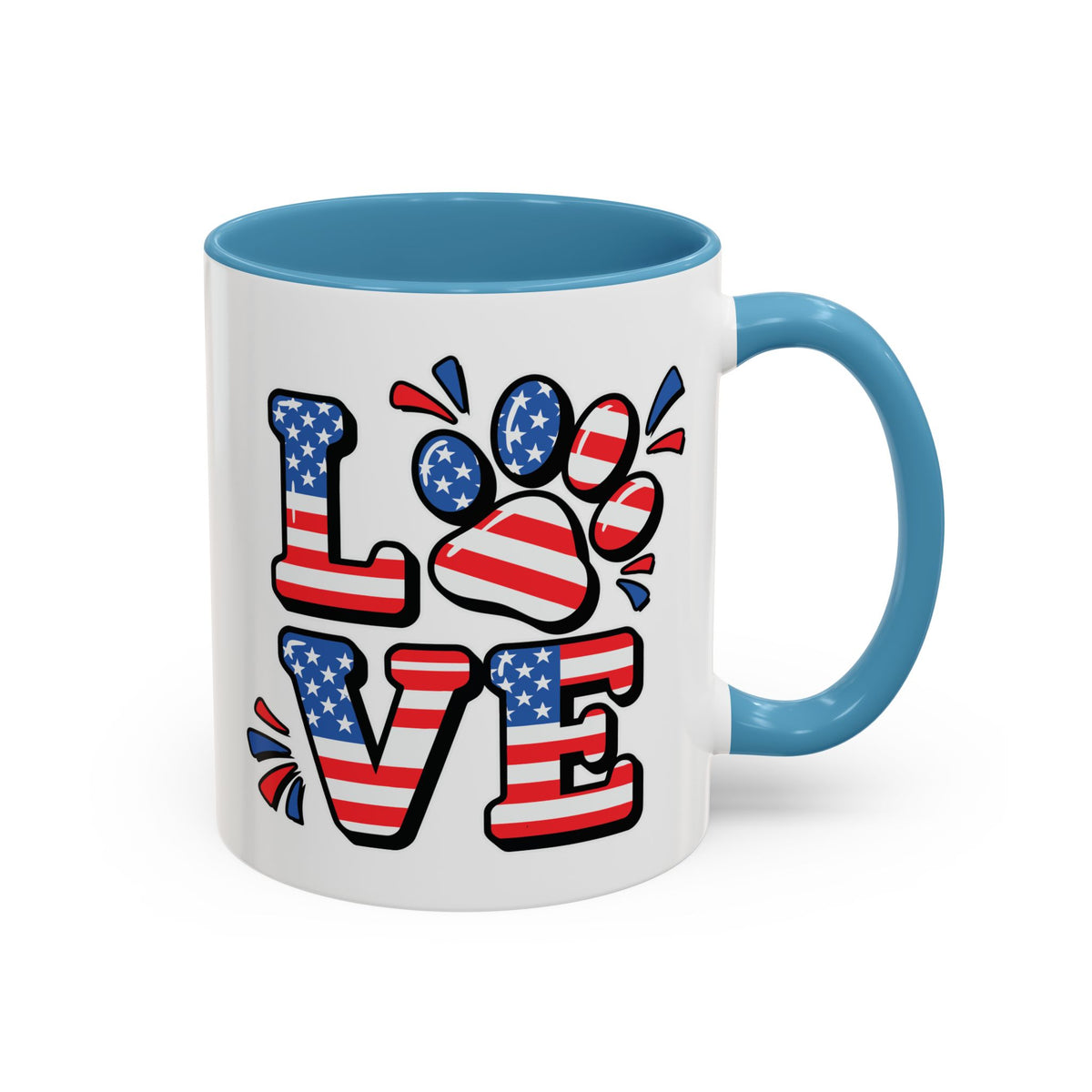 4th of July Mug - Animal Love USA Flag