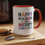 Christmas Mug - Happy Holidays and Merry Christmas Blue Yellow Purple Orange Red Text