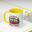 Christmas Mug - Merry Christmas Maroon Text Camper Trees