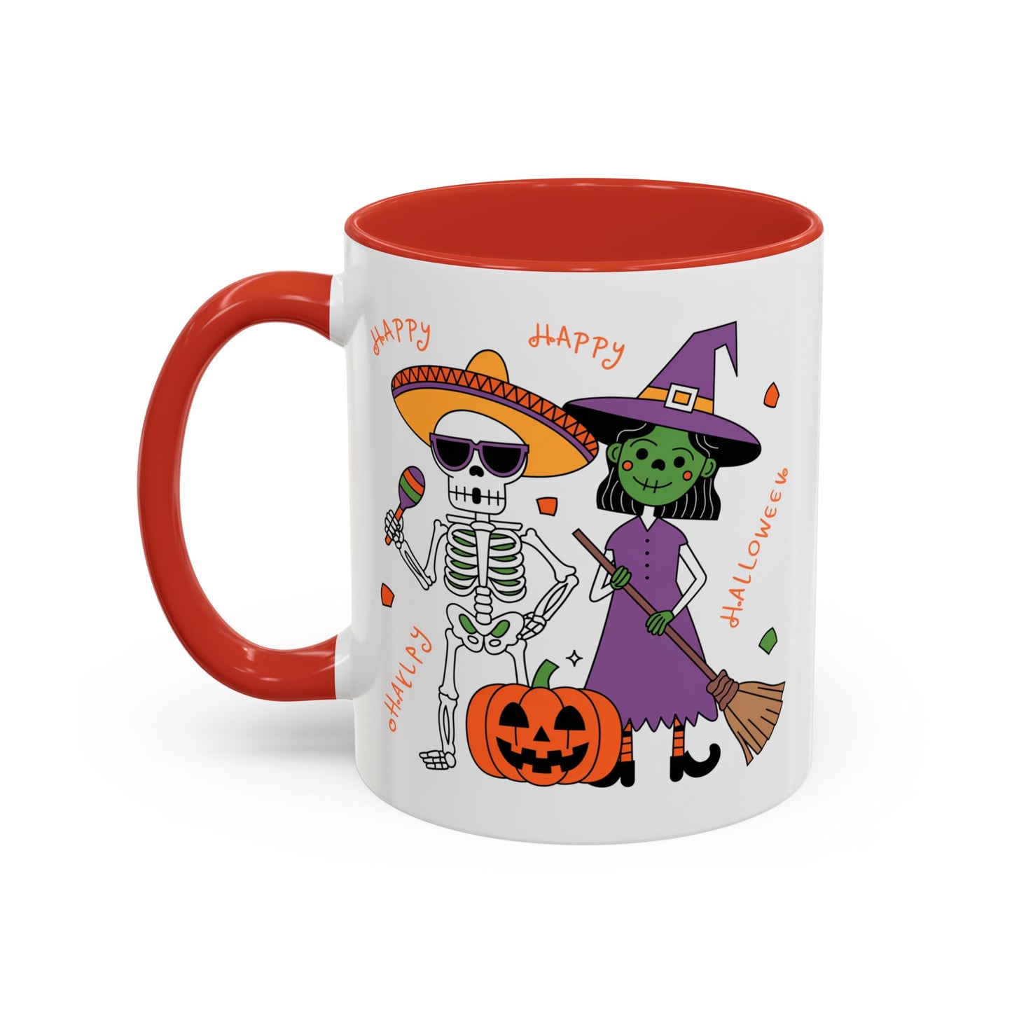 Halloween Mug - Skeleton & Witch