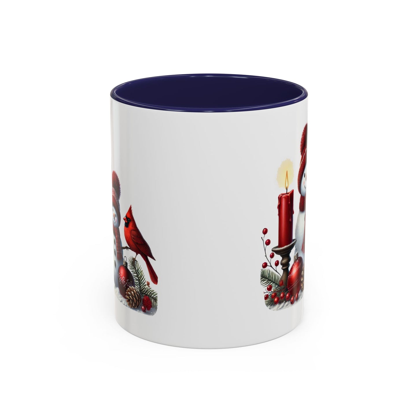 Christmas Mug - Burgundy Snowman Family