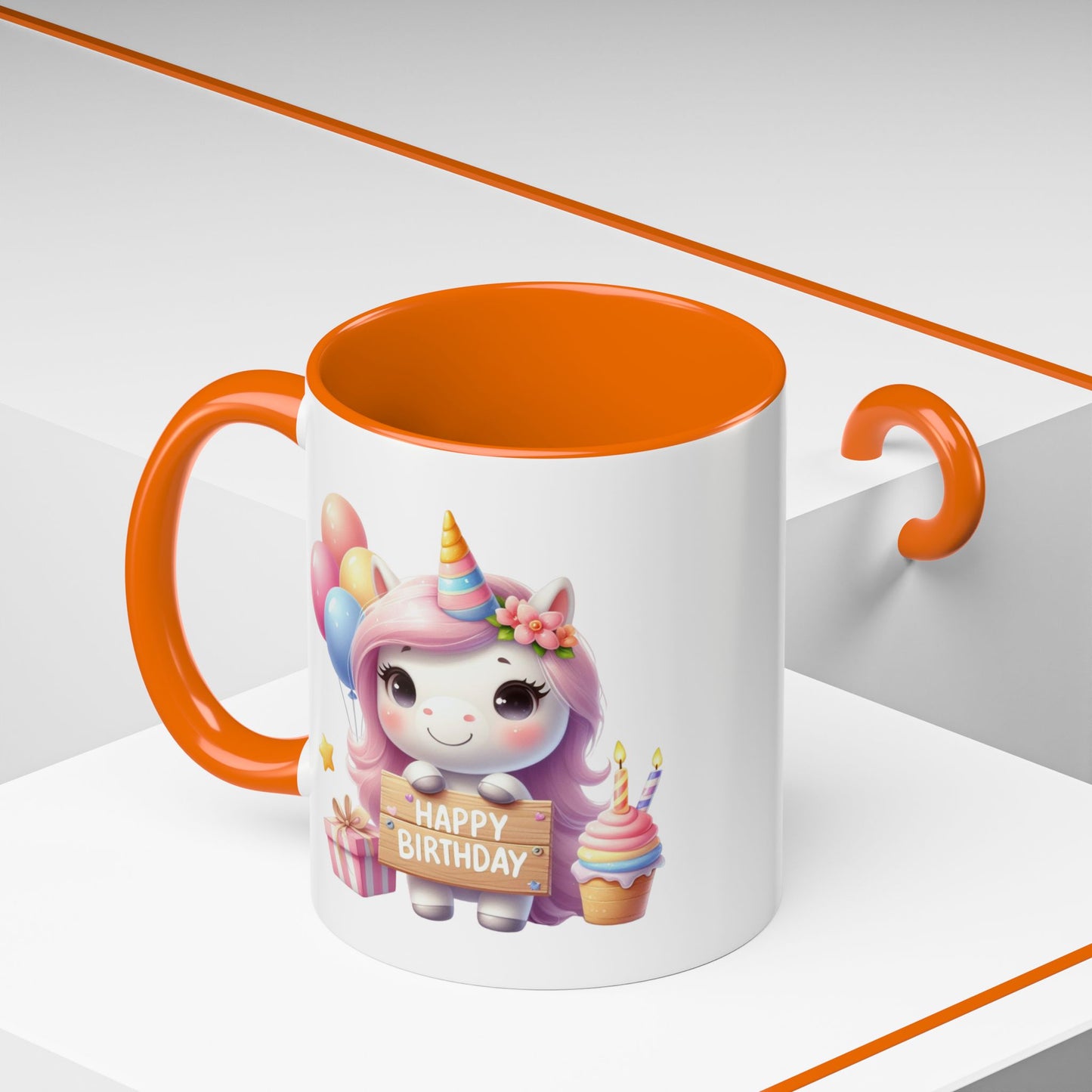 Birthday Mug - Girl Unicorn Happy Birthday Sign 2