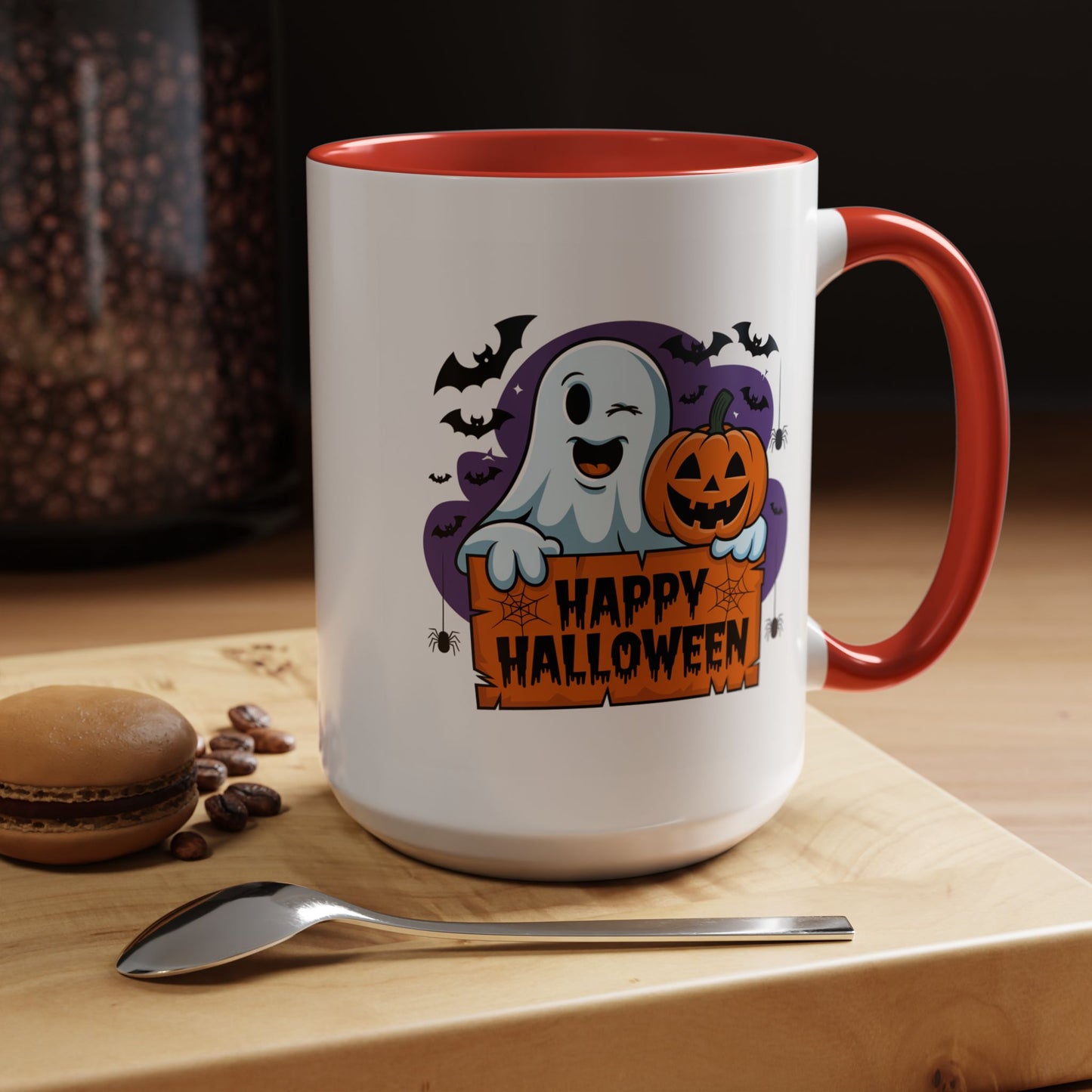 Halloween Mug - Winking Ghost With Pumpkin