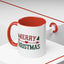 Christmas Mug - Merry Christmas Red & Green Text Heart Arrow Trees