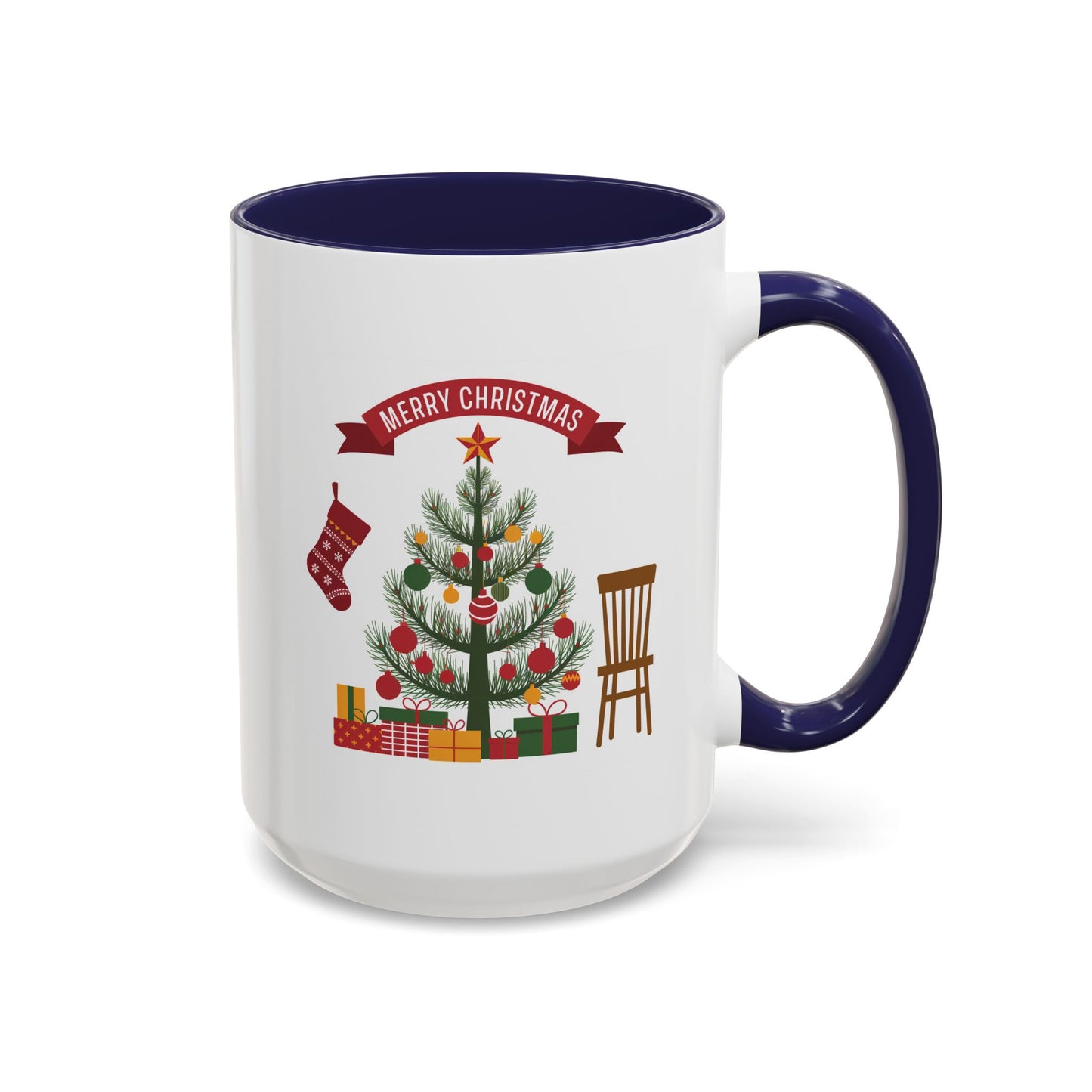 Christmas Mug - Merry Christmas Banner Tree Presents