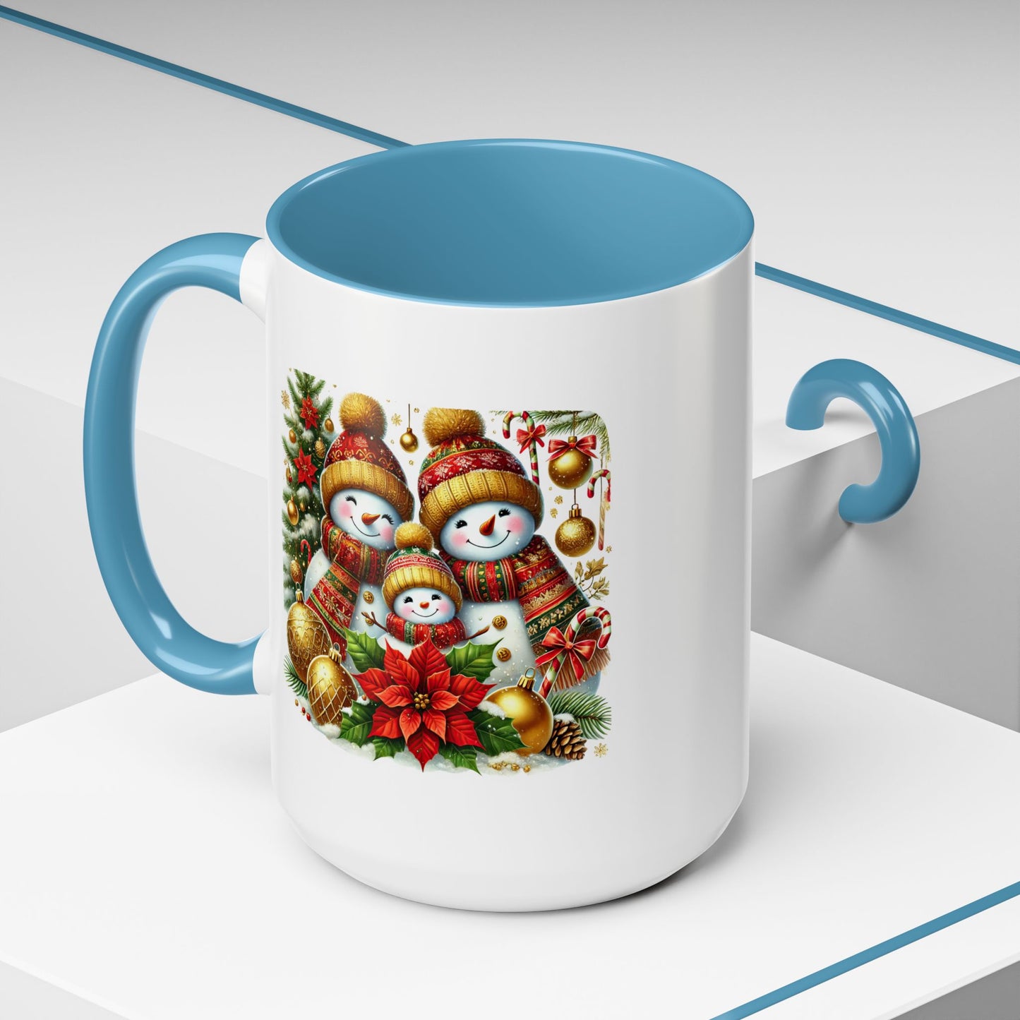 Christmas Mug - Gold Snowman Family 2