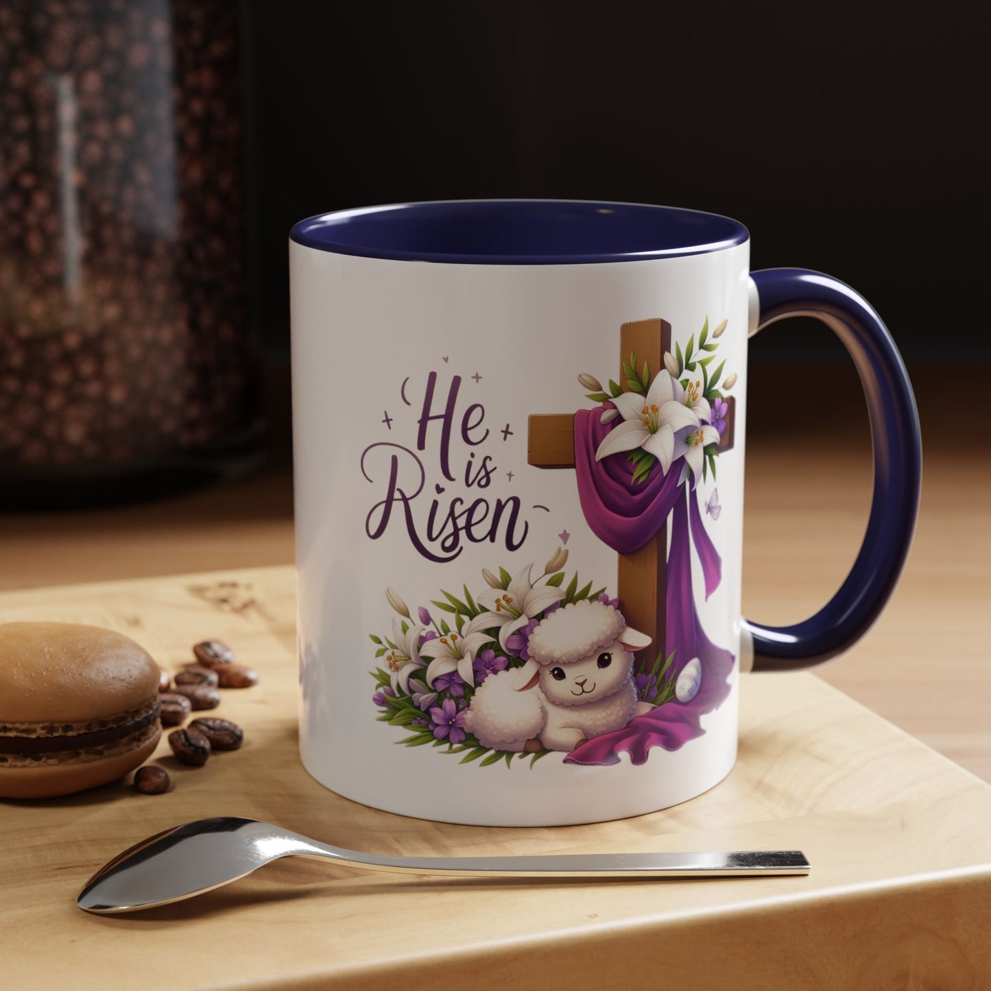Easter Mug - He Is Risen Cross