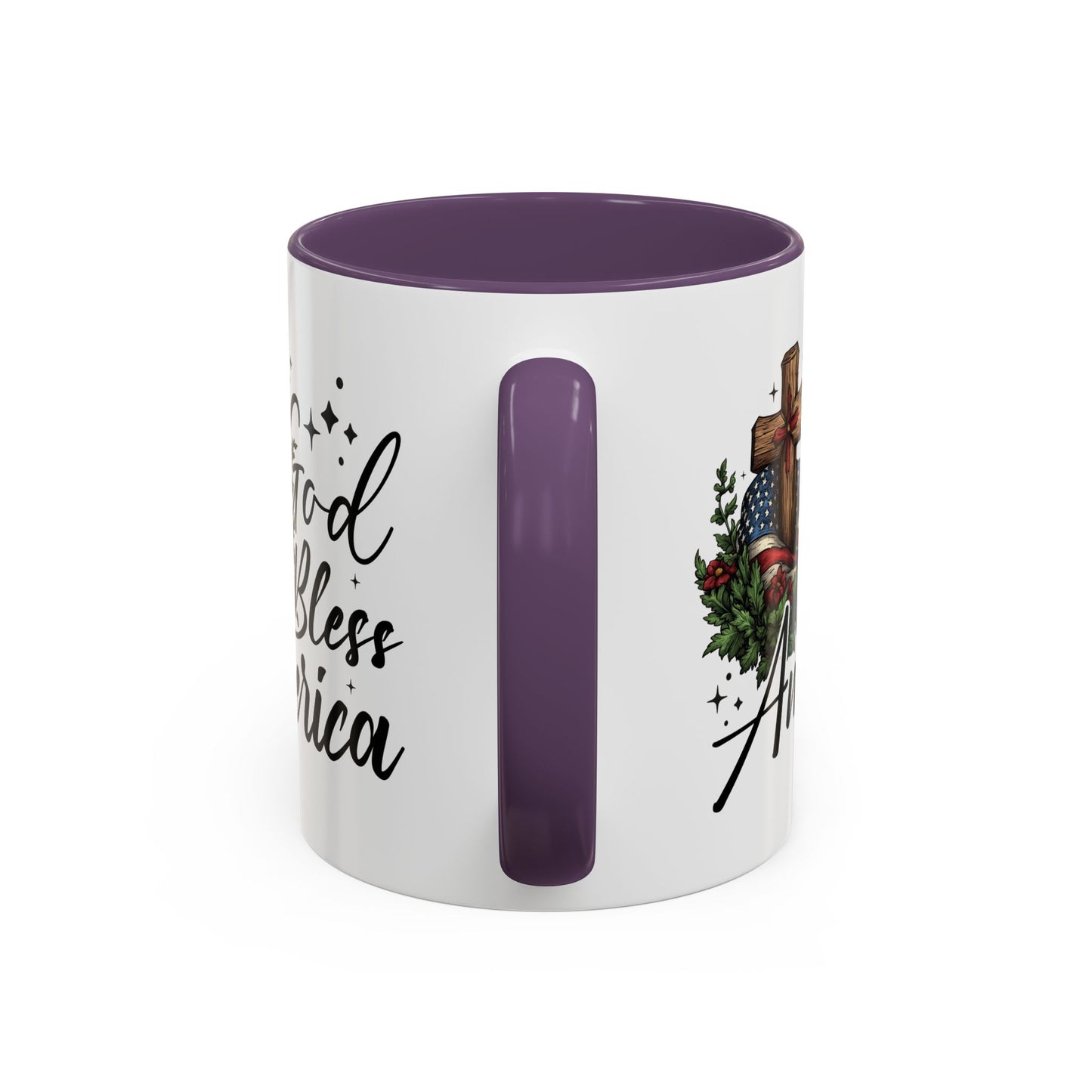 4th of July Mug - God Bless America Cross Flag
