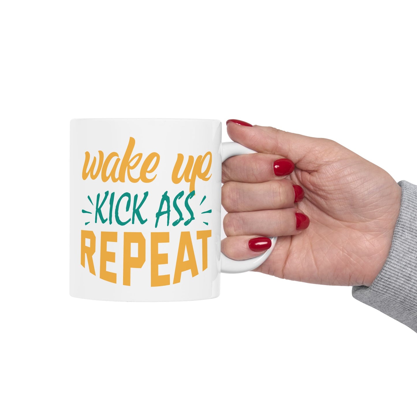Adult Mug - Wake Up Kick Ass Repeat