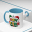 Christmas Mug - Merry Christmas Red Yellow & Green Text Green & Red Hat