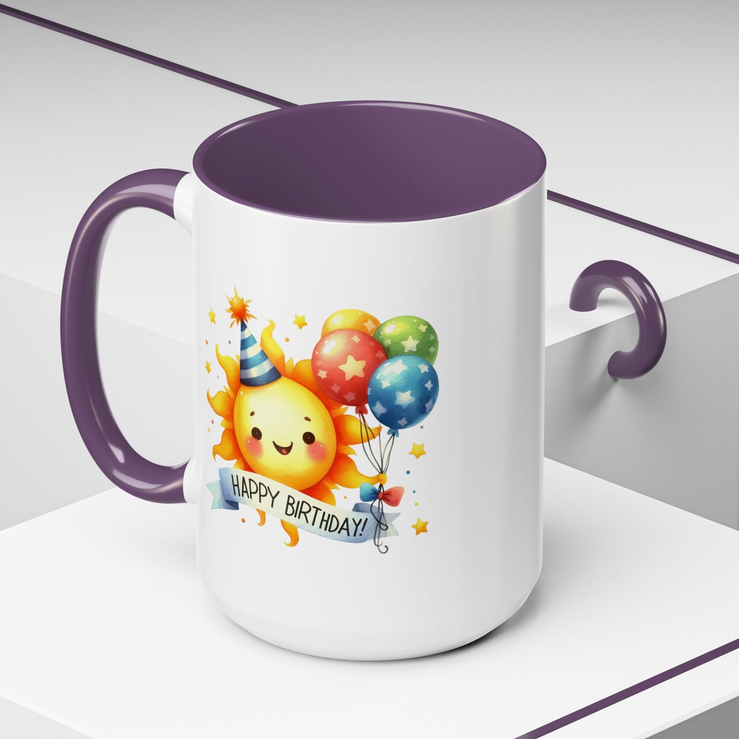 Birthday Mug - Happy Birthday Sun & Balloons