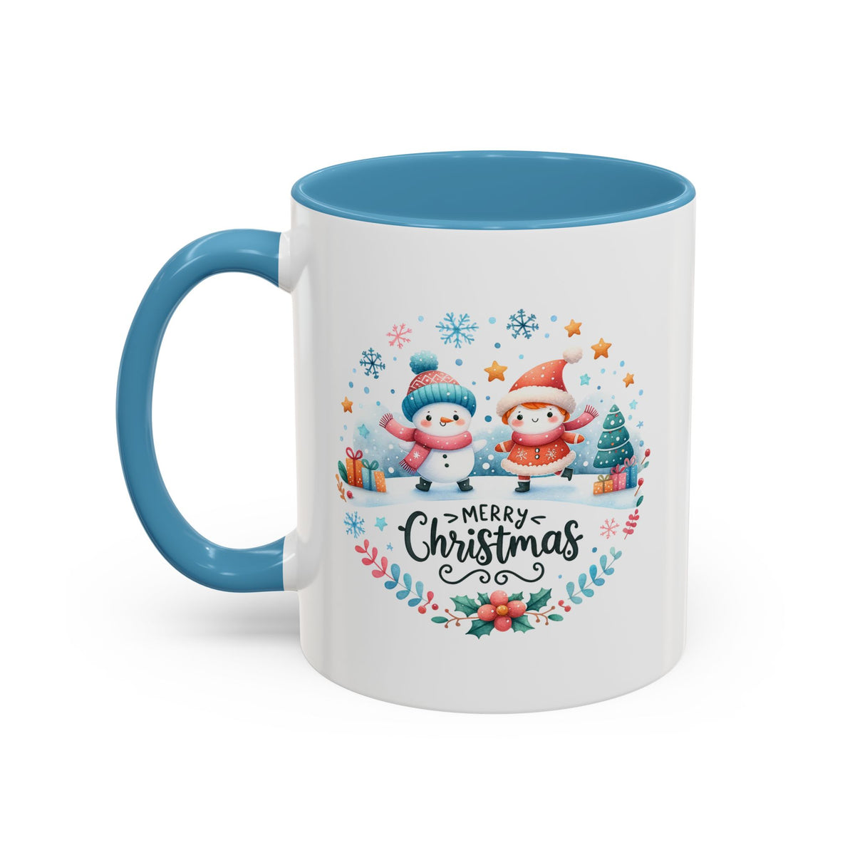 Chistmas Mug - Merry Christmas Snowman and Snowlady