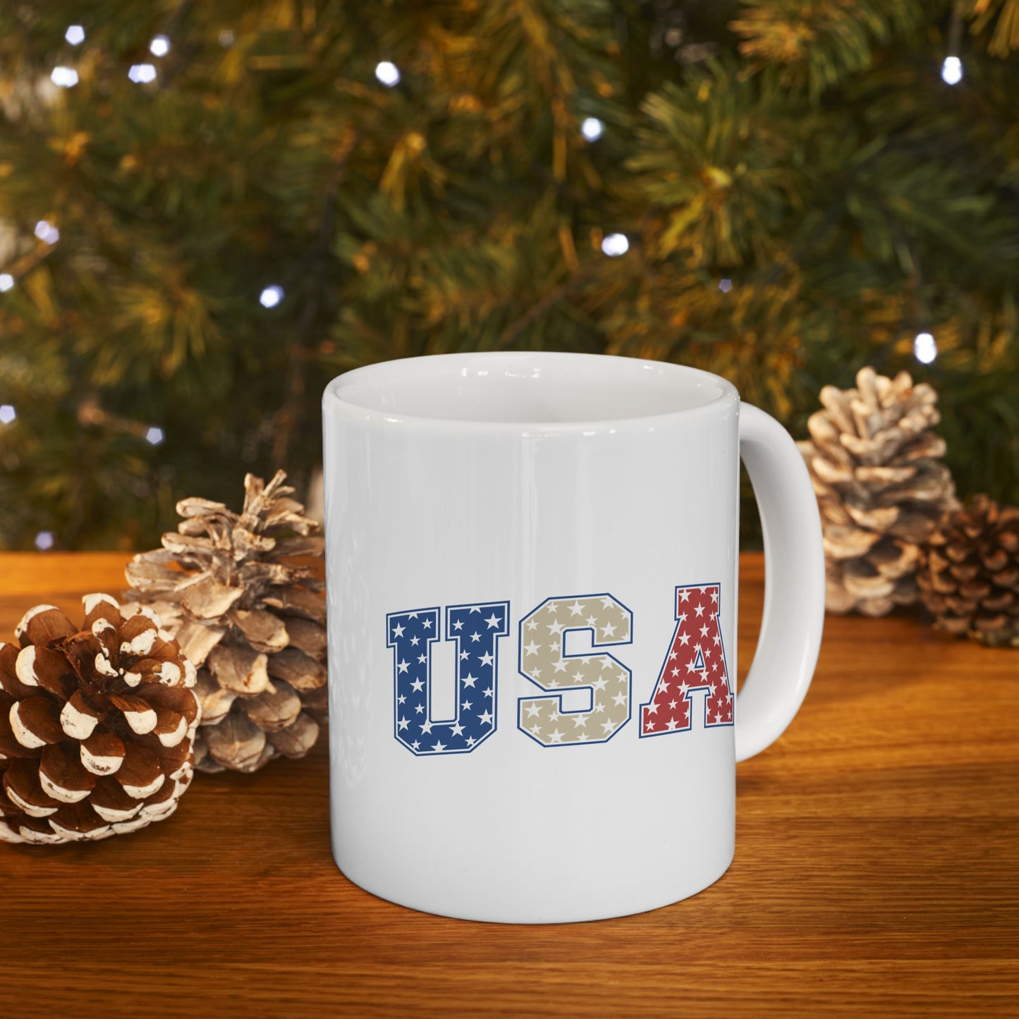 4th of July Mug - USA Red White & blue Stars