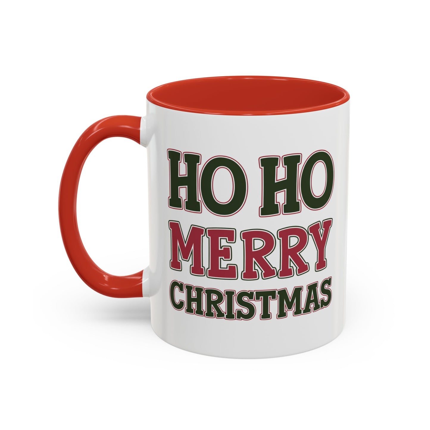 Christmas Mug - Ho Ho Ho Merry Christmas Red & Green Text 4