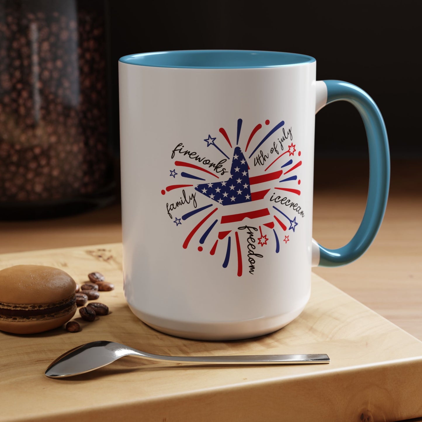 4th of July Mug - Star Flag Fireworks