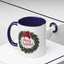 Christmas Mug - Merry Christmas Red Text Bow Wreath