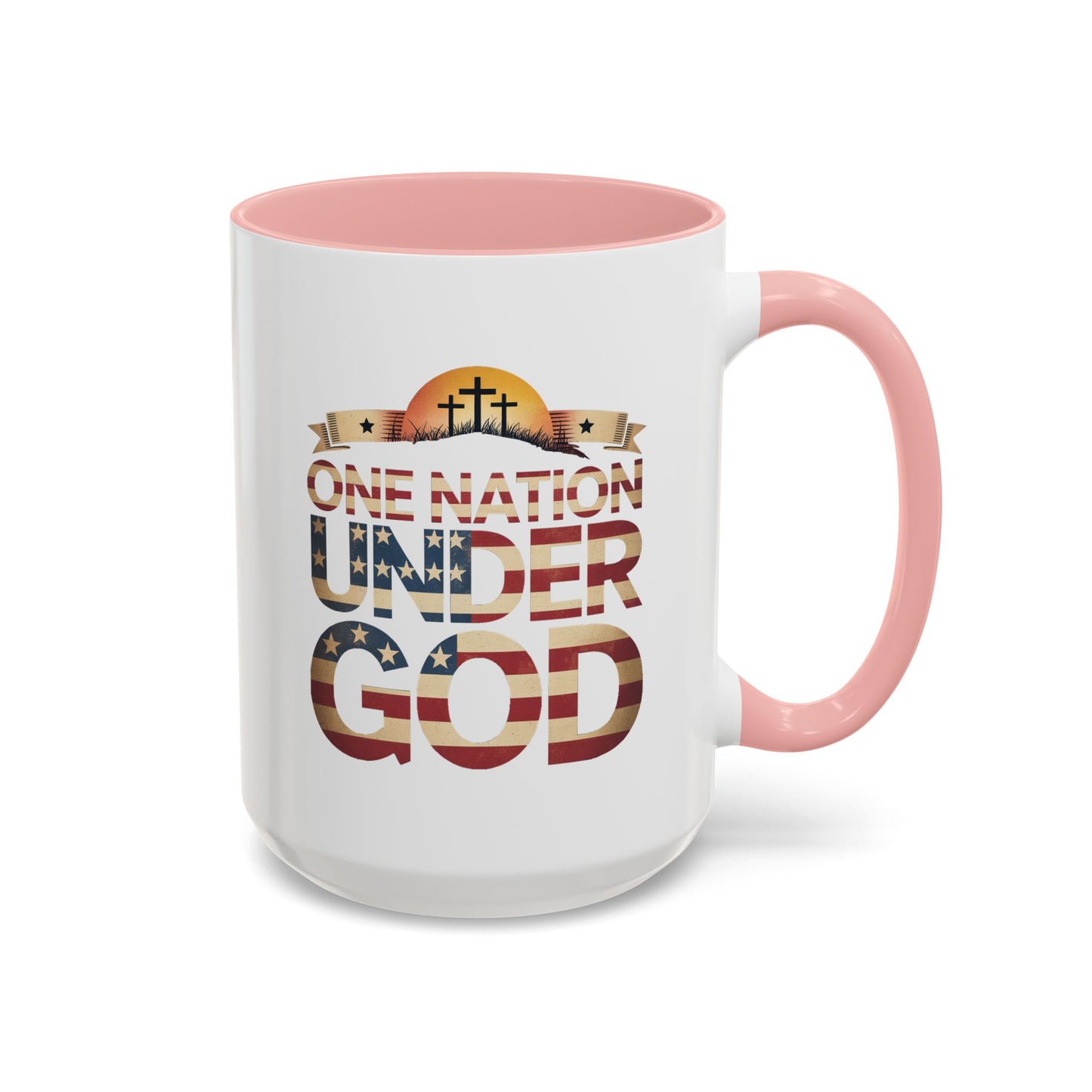4th of July Mug - One Nation Under God Cross Flag