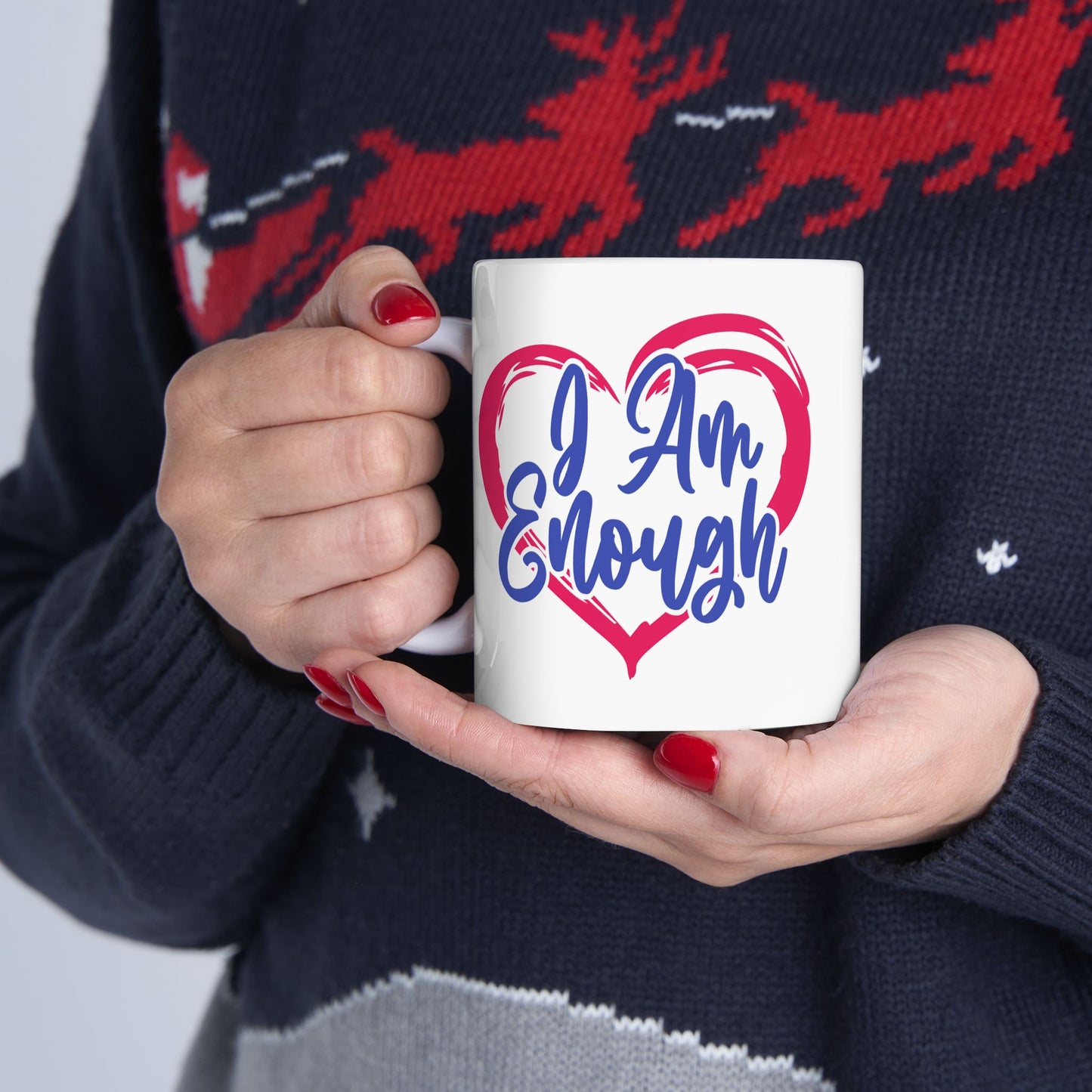 Wellness Mug - I Am Enough Heart