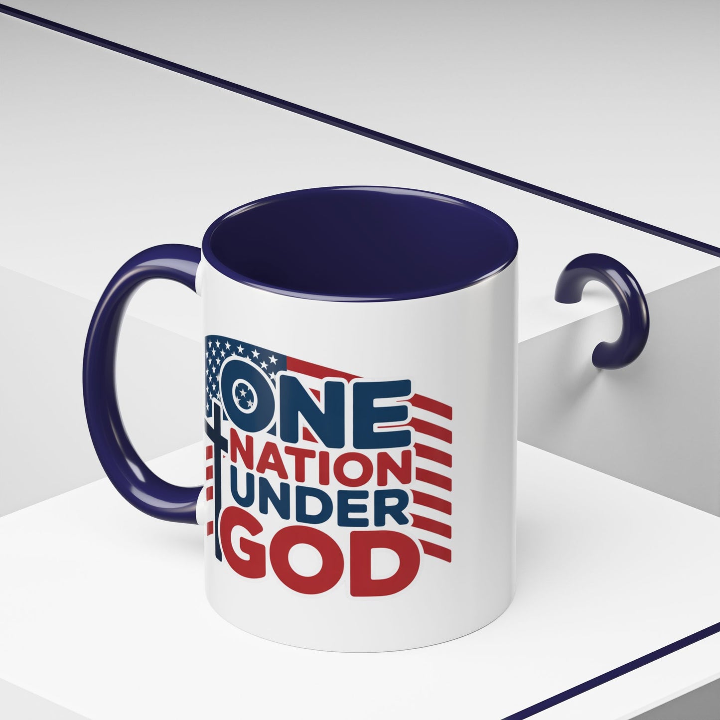 Religious Mug - One Nation Flag Cross