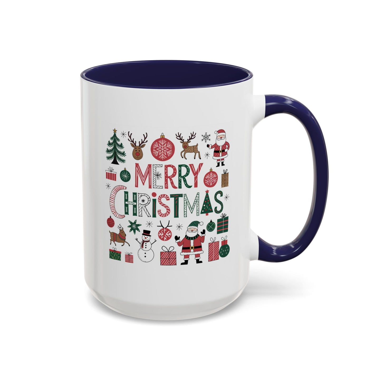 Christmas Mug - Merry Christmas Red White & Green Text Collage
