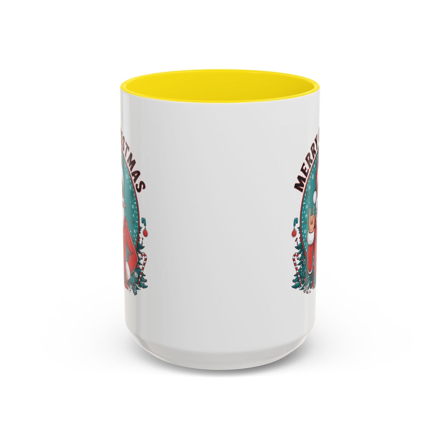 Christmas Mug - Merry Christmas Black & Red Text Cool Santa