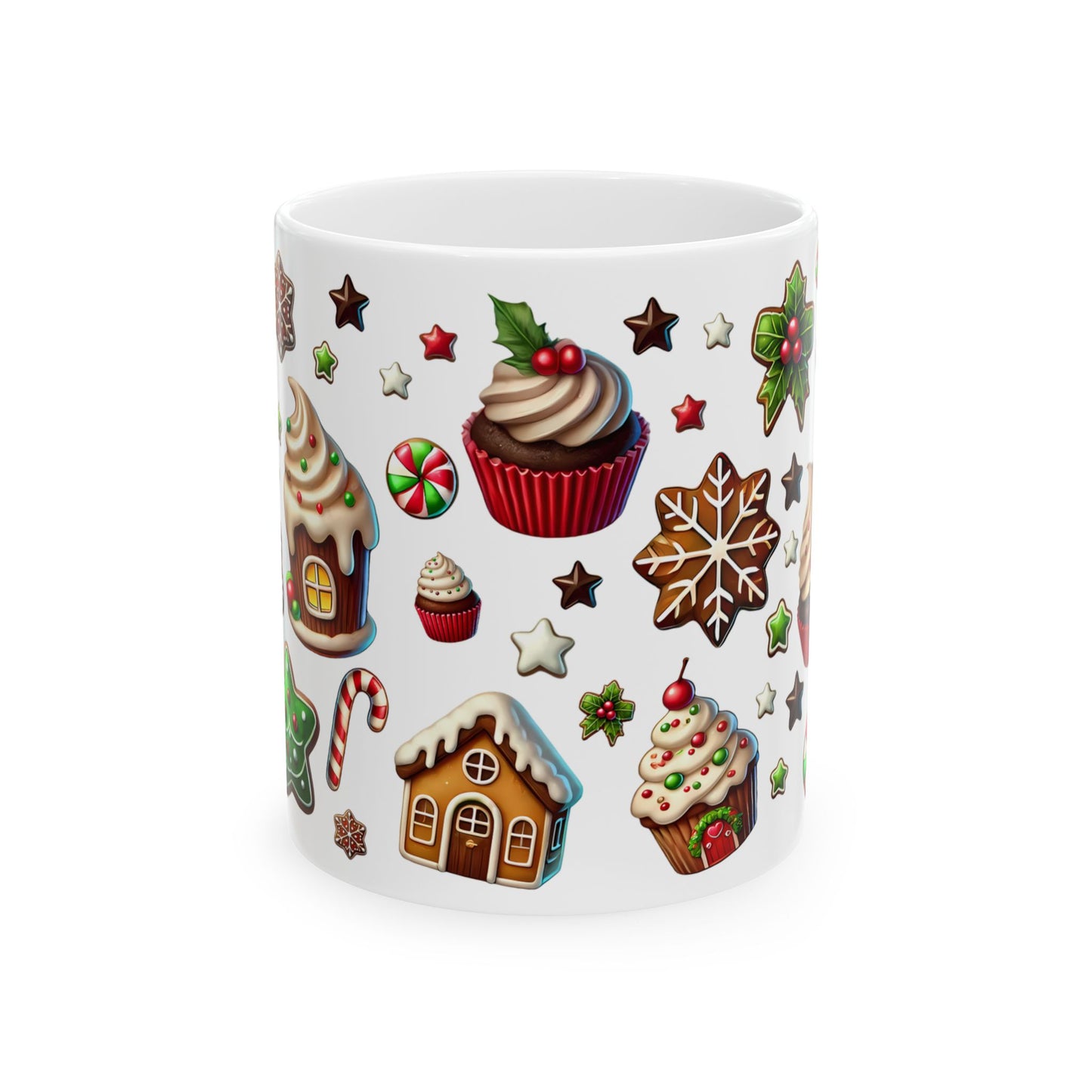 Christmas Mug - Cupcake Cookies Candy Pattern