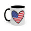 4th of July Mug - USA Flag Heart