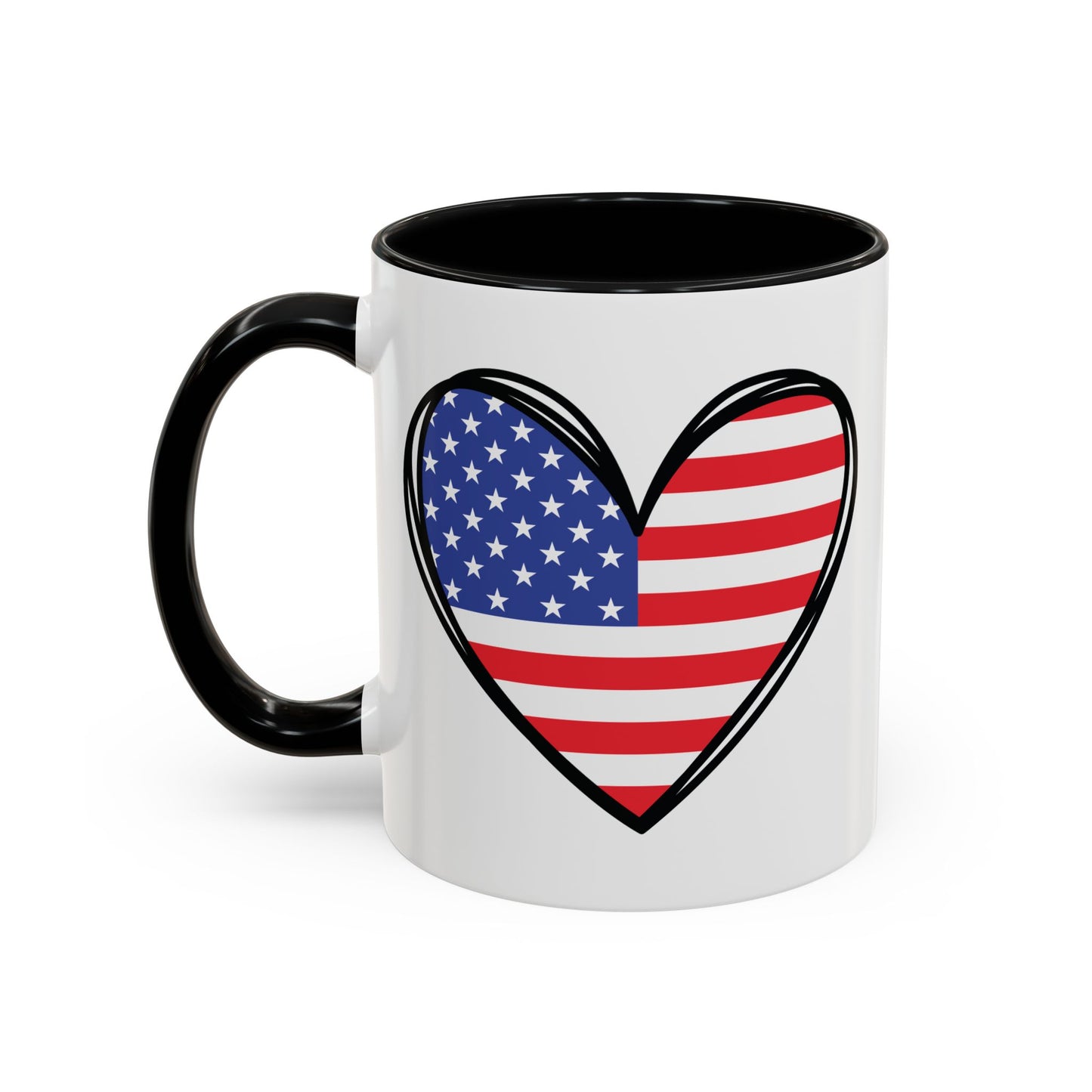4th of July Mug - USA Flag Heart