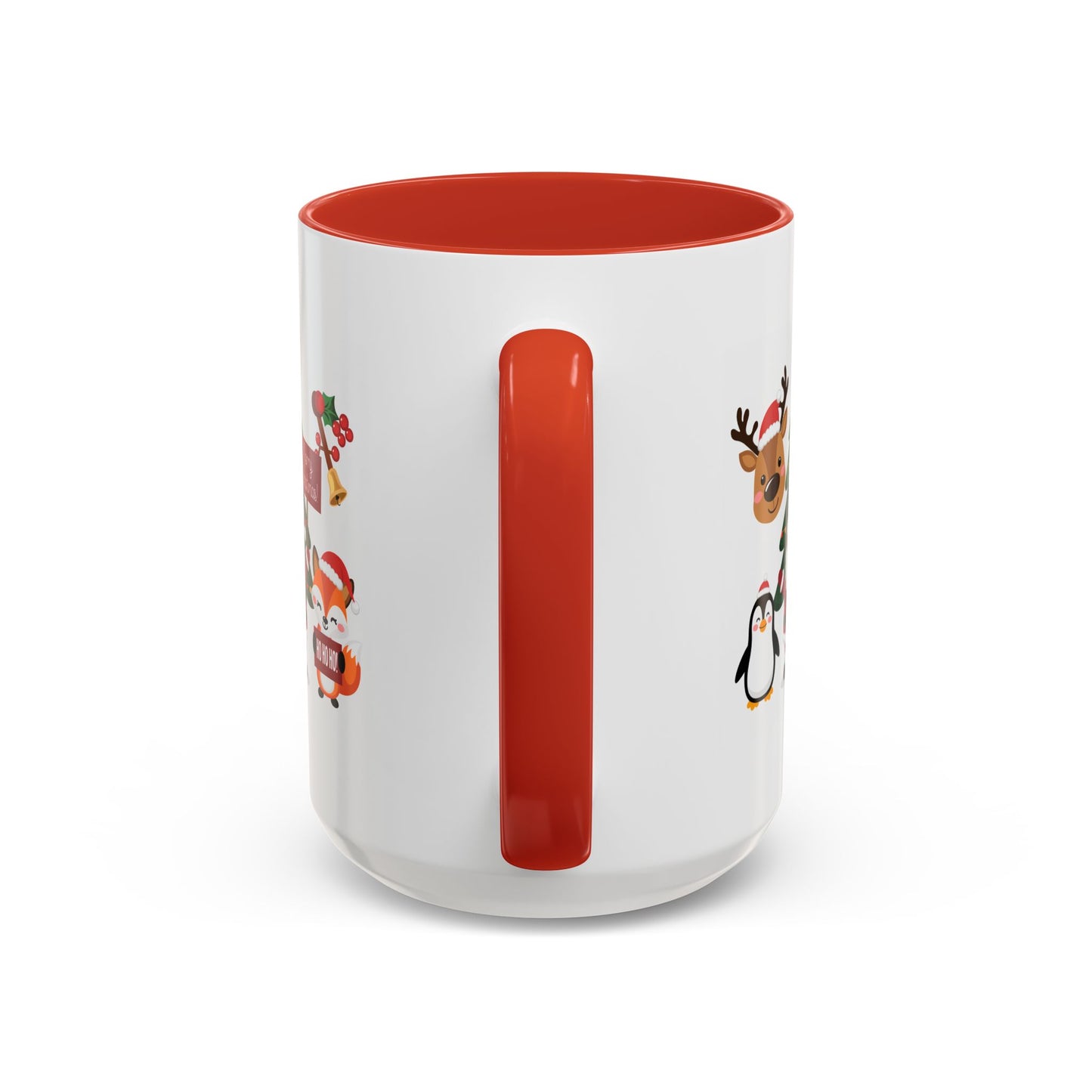 Christmas - Merry Christmas White Text Santa Reindeer Penguin Fox