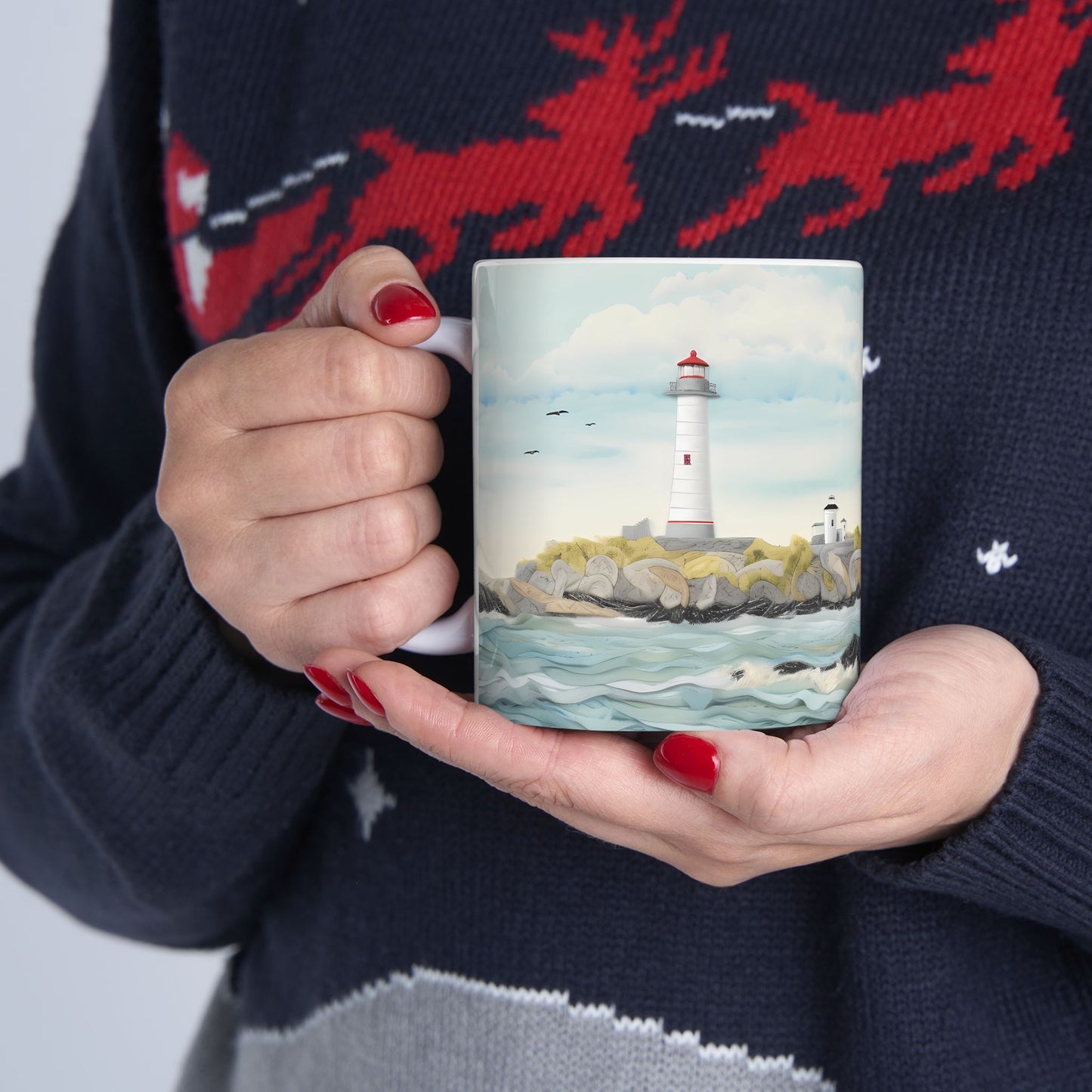 Artistic Mug - Felted Lighthouse 3