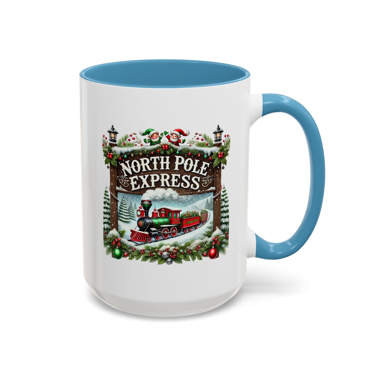Christmas Mug - North Pole Express Steam Locomotive Decorations