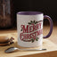 Christmas Mug - Merry Christmas Maroon & Green Text Decorations