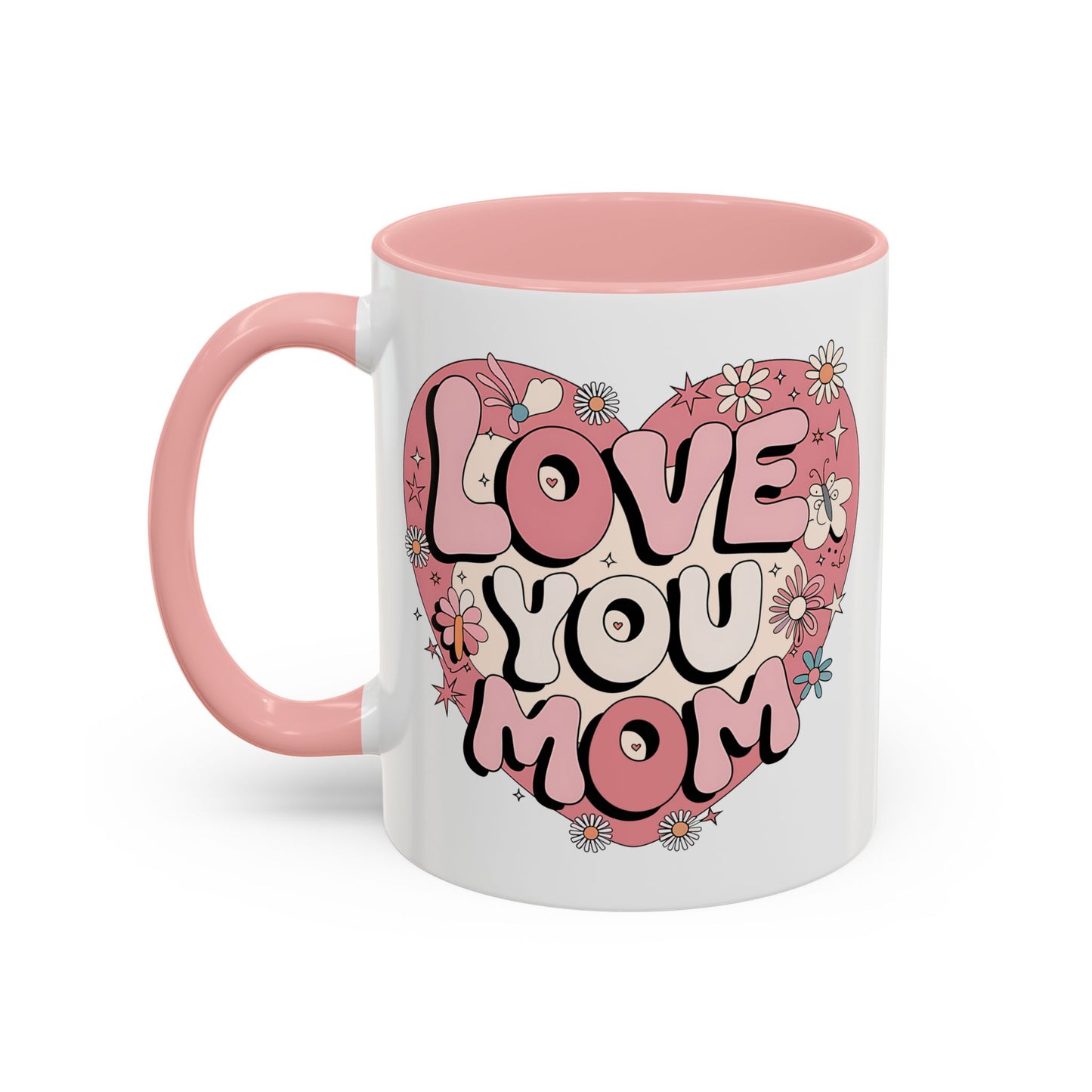 Mother's Day Mug - Love You Mom Retro Heart