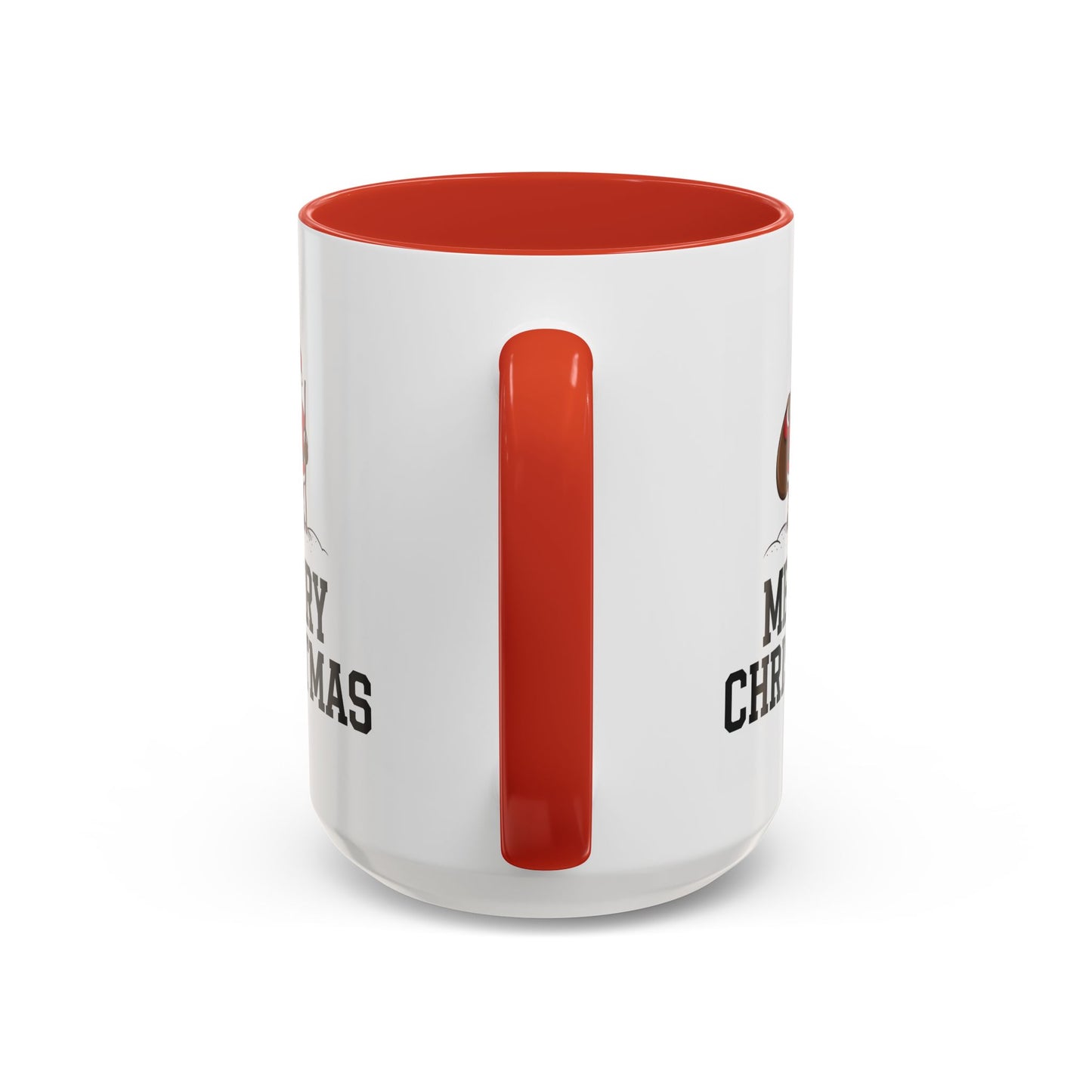 Christmas Mug - Merry Christmas Black Text Santa Walking