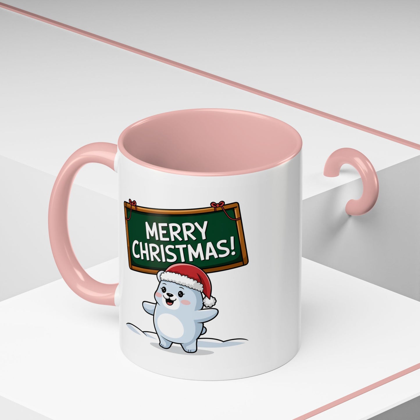 Christmas Mug - Merry Christmas White Text Seal Pup